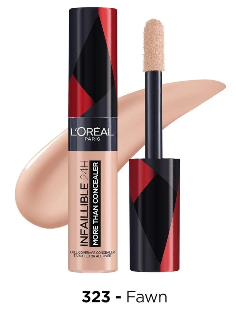 Paris - L'Oréal Paris Long Wear Full Coverage Concealer with a Matte Finish, Infallible More Than 24 Hour Concealer, 323 Fawn - Image 1