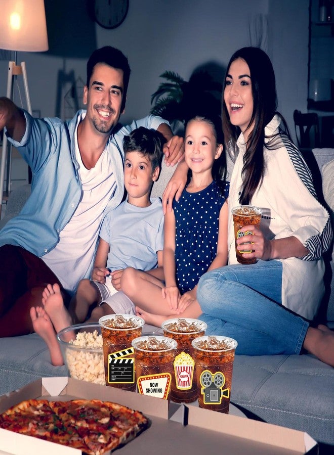 HYMENEX أكواب ليلة الفيلم HYMENEX 50 قطعة، 12 أونصة أكواب بلاستيكية ليلية فيلمية، أكواب ذات طابع سينمائي لحفلات عيد الميلاد وسجادة حمراء، مستلزمات تزيين هدايا الحفلات - Image 5