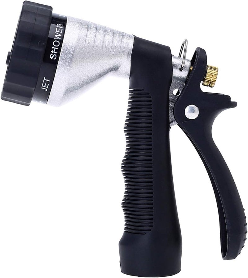 GREEN MOUNT Water Hose Nozzle Spray Nozzle, Metal Garden Hose Nozzle with Adjustable Spray Patterns, Perfect for Watering Plants, Washing Cars and Showering Pets - Image 1