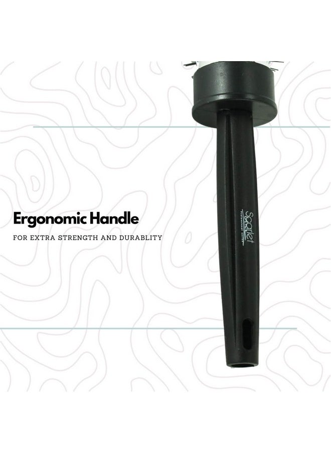 Scarlet Line Professional Large Small Blow Dry Hot Curling Round Hair Styling Brush With Plastic Handle For Men N Women_Black N White_44 Mm  - Image 4