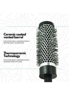 Scarlet Line Professional Large Small Blow Dry Hot Curling Round Hair Styling Brush With Plastic Handle For Men N Women_Black N White_44 Mm  - Image 3