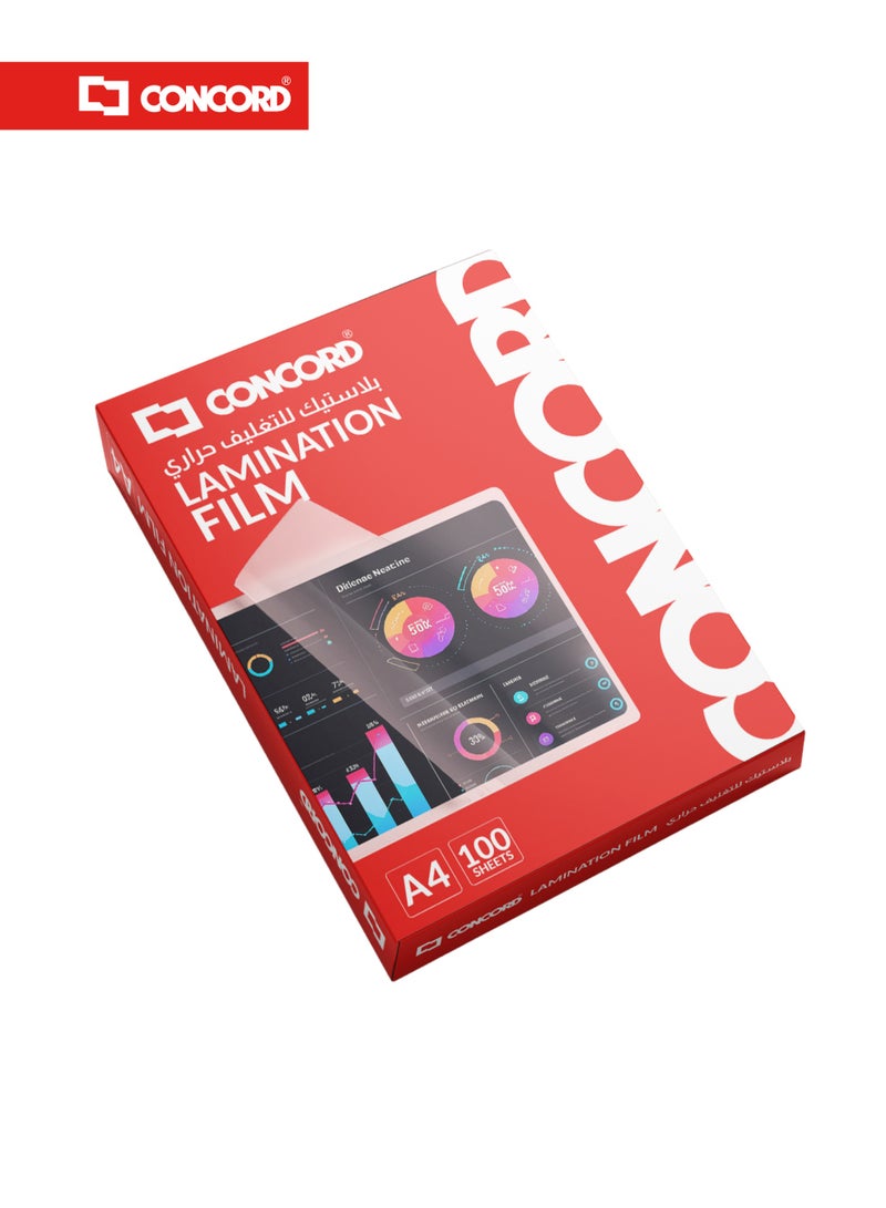 كونكورد أغلفة تغليف حراري A4، مقاس 216 × 303 مم، عدد 100 ورقة - Image 3