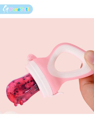 2 Pcs Baby Food Pacifier Feeder With 3 Replacement Silicone Pouches Fresh Fruits Nipple Teether Toy For Toddlers Infant - view 2