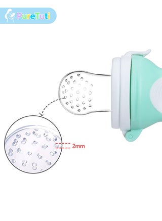 2 Pcs Baby Food Pacifier Feeder With 3 Replacement Silicone Pouches Fresh Fruits Nipple Teether Toy For Toddlers Infant - view 4