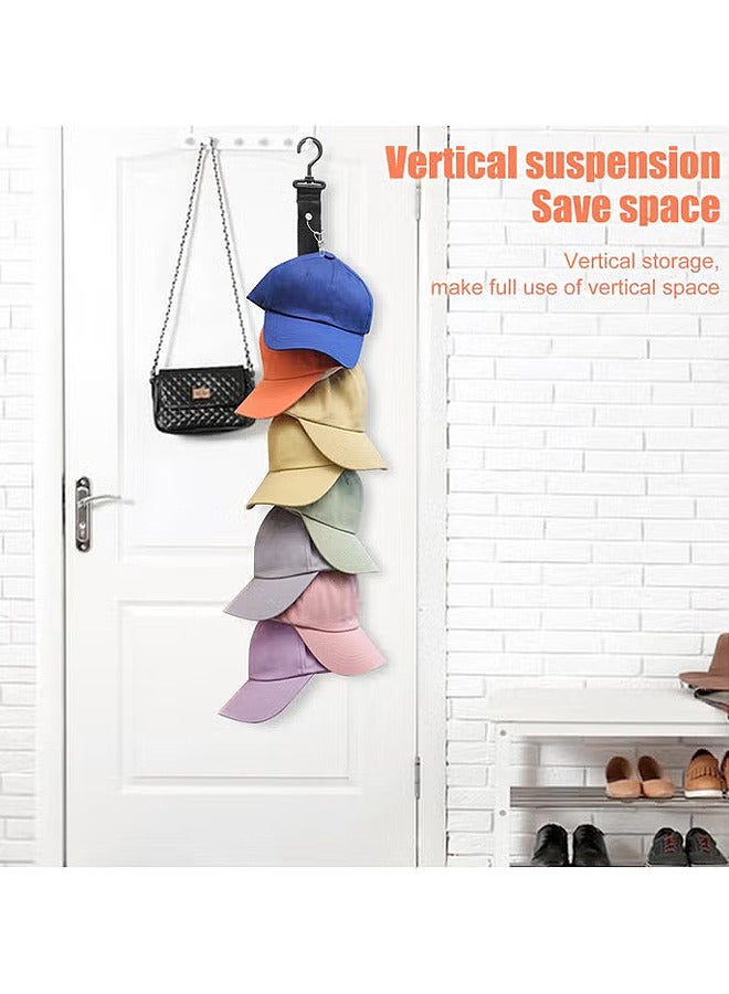 Depend 2 Pack Baseball Cap Rack, Hold Up To 8 Caps, Fitted Caps Sun Hats Organizer, Hat Storage Hanger For Closet Rod, Wall, Door, Clothes Rack, Easy Storage Racks and Hats, Black  - Image 5