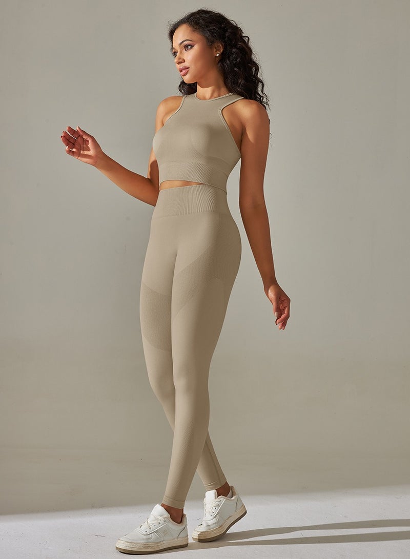 Loquat Yoga Tight Fitting Stretch Soft Sets Grey - Image 2