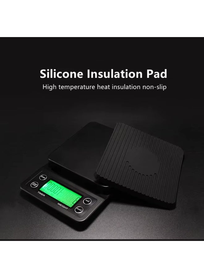 ميزان قهوة ديجيتال مع تايمر ودقة 0.1 جرام – حمولة حتى 5 كجم مع قاعدة سيليكون عازلة للحرارة - Image 3