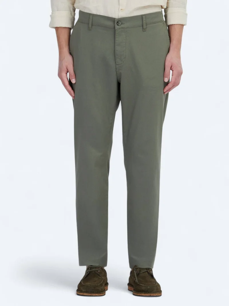 Kip Khaki Weaving Jogging Fit Casual Cotton Blended Trousers