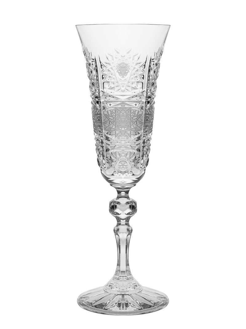 Toasting Flute Champagne Flutes Set of 6 Flute Glasses Cut Crystal Wedding Toasting Flute Glasses For Bride and Groom Each Glass is 45 oz by Barski Made in Europe