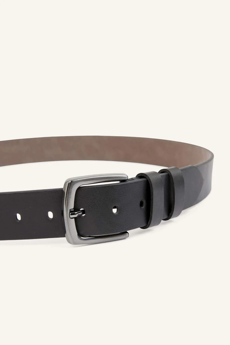 ديفاكتو Man Rectangle Clasp Faux Leather Classic Belt