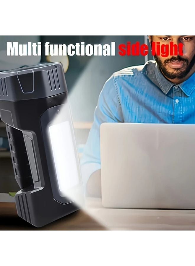 1pc Ultra Bright LED Spotlight Flashlight USB Rechargeable Portable Lantern with Shoulder Strap 3 Modes - Image 3