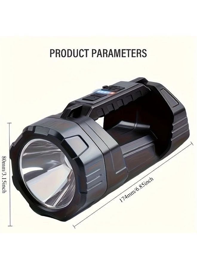 1pc Ultra Bright LED Spotlight Flashlight USB Rechargeable Portable Lantern with Shoulder Strap 3 Modes - Image 4