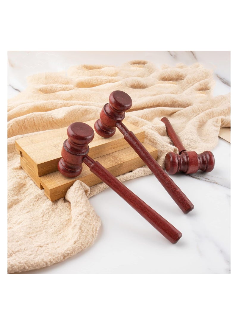 KASTWAVE Wooden Toy Auction Hammer, Lawyer Judge Hand Hammer, 4 Pcs Mini Wooden Judge Hammer - Courtroom Prop & Costume Accessories for Auctions - Image 3