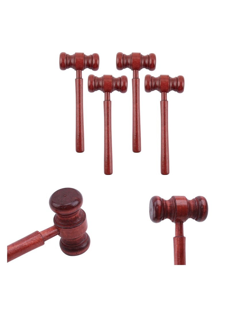 KASTWAVE Wooden Toy Auction Hammer, Lawyer Judge Hand Hammer, 4 Pcs Mini Wooden Judge Hammer - Courtroom Prop & Costume Accessories for Auctions - Image 1