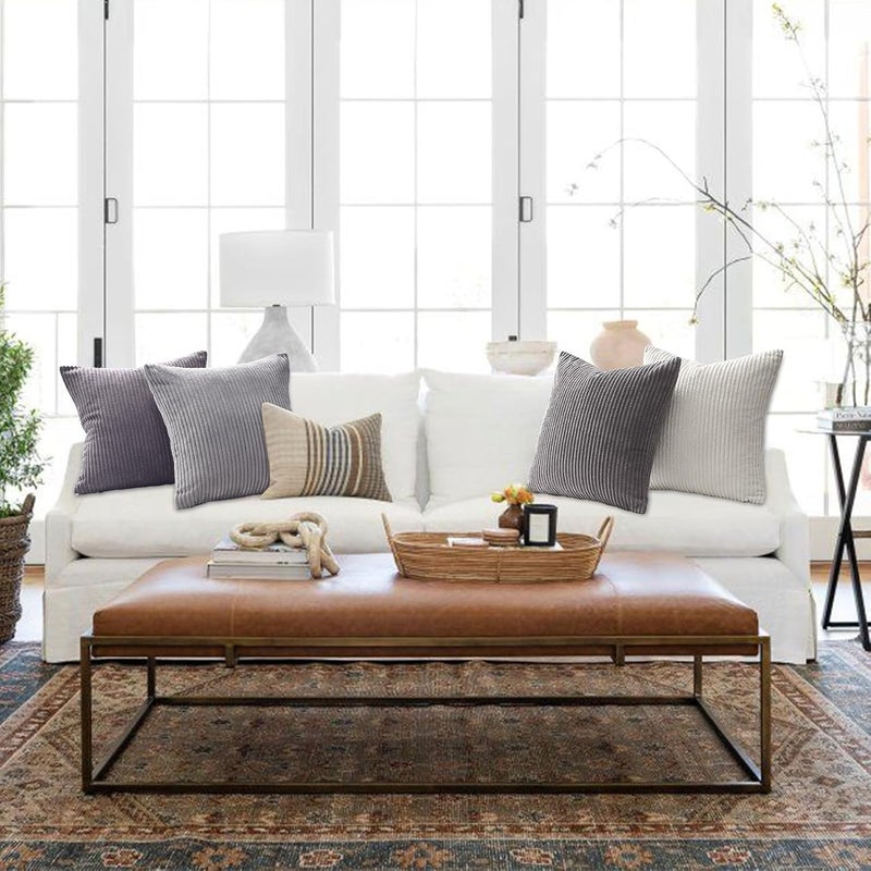 غطاء وسادة زخرفي من نوع ، مقاس 45×45 سم، بتصميم أزرق فاتح، مناسب لديكور غرف النوم والصالون (4 قطع) - Image 4