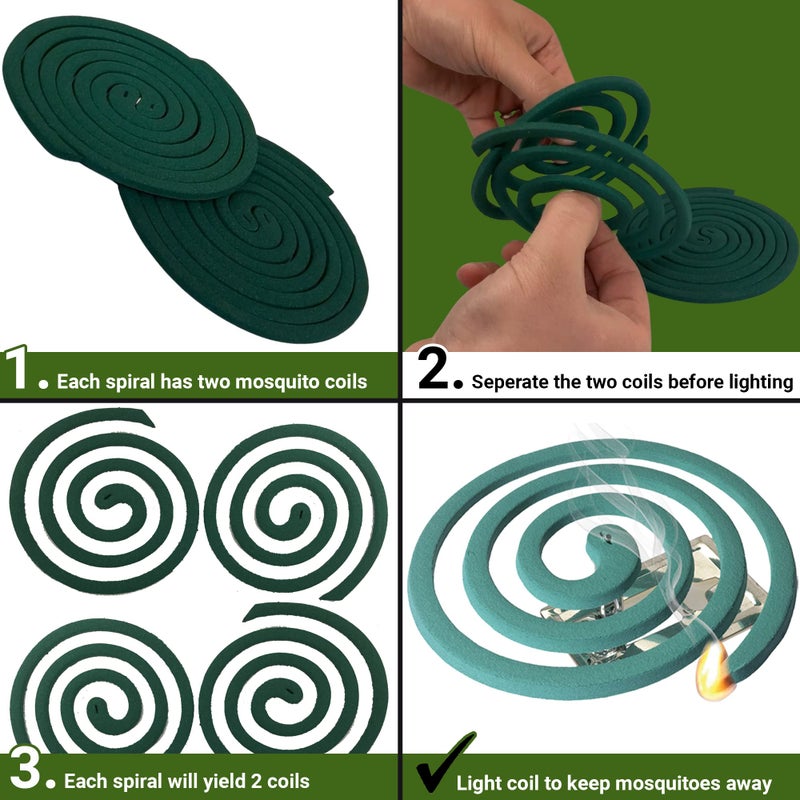 W4W Mosquito Repellent Coils - Outdoor Use Reaches Up to 10 feet - Each Burns for 5-7 Hours (Three Pack Contains 12 coils & 6 Stands) - Image 5