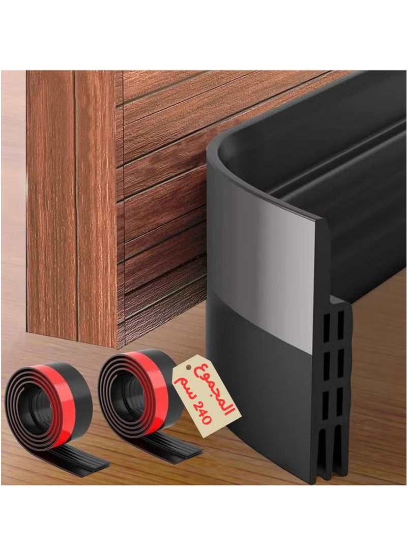 Door Draft Stopper, 120 cm Length Under Door Seal, Door Sweep for Exterior & Interior Doors, Door Bottom Draft Blocker Dust and Noise Insulation - Image 1