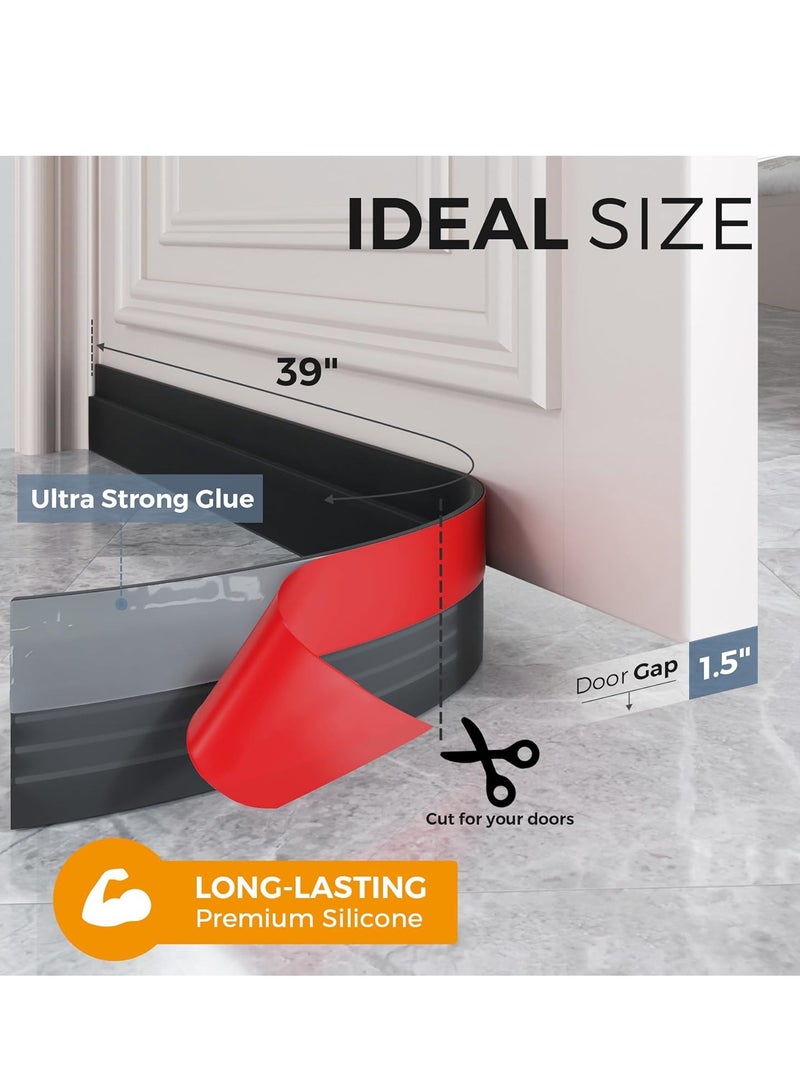 Door Draft Stopper, 120 cm Length Under Door Seal, Door Sweep for Exterior & Interior Doors, Door Bottom Draft Blocker Dust and Noise Insulation - Image 2