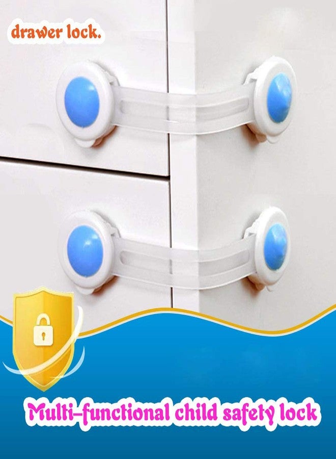 سمارت سيفر أقفال أمان للأطفال من سمارت سيفر، مقاومة للعبث، للخزائن والأدراج والأبواب والخزائن والثلاجات، عبوة من 6 قطع، لون أزرق - Image 3