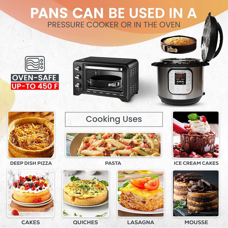 Rfaqk Non-Stick 6 Inch Cake Pan With Removable Bottom - Leakproof Springform Pan With 50Pcs Parchment Papers - Perfect For Cakes  Cheesecakes  And Compatible With 3 Qt Instant Pot - Bonus E-Book - Image 5