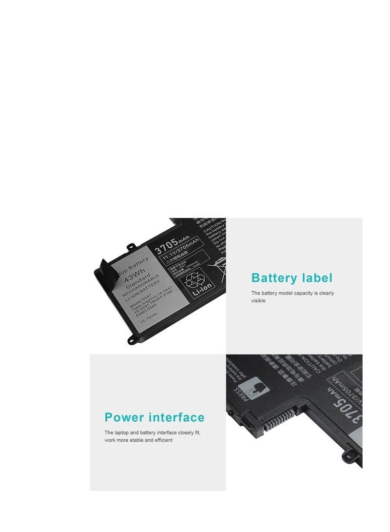 Lynacz Original Replacement 42Wh TRHFF Laptop Battery for DELL Inspiron 14 5442 14 5443 14 5445 14 5447 14 5448 14 5457 15 5542 15 5543 15 5545 15 5547 15 5548 15 5557 DELL Latitude 3450e 3550 0PD19 1V2F6 P39F P49G P51G 7P3X9 - Image 3