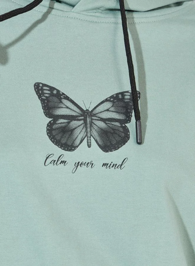 Styli Oversized Regular Length Graphic Hoodie