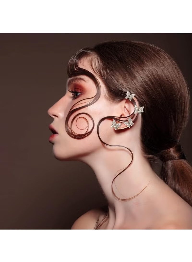هويتك أقراط فراشة أنيقة ذهبية 1.3 سم × 5.5 سم × 1 سم  - Image 2