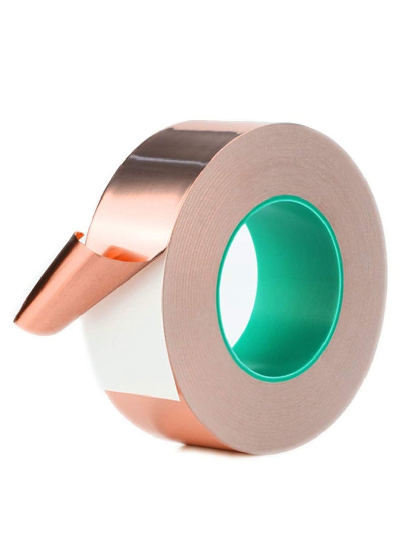 Excefore - Copper Foil Tape, 1.18 Inch x 82 Feet with Cu 99.95% and Conductive Adhesive, Heavy Duty Double Conductivity Metal Ducts Tape - Image 1