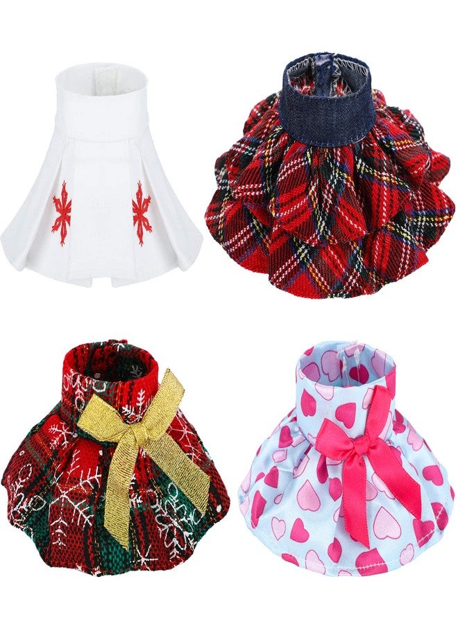 Skylety 4 Pieces Santa Clothing Christmas Doll Skirts for Doll Christmas Holiday Decorations (Not Include Doll) - Image 1