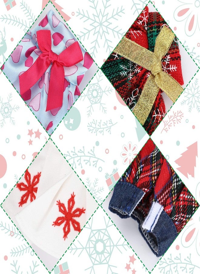 Skylety 4 Pieces Santa Clothing Christmas Doll Skirts for Doll Christmas Holiday Decorations (Not Include Doll) - Image 5