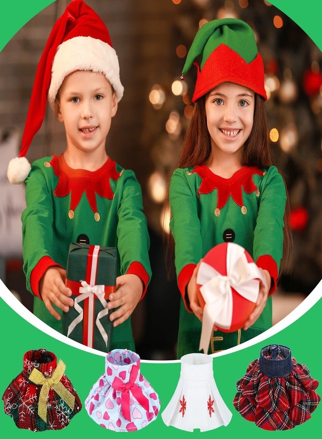 Skylety 4 Pieces Santa Clothing Christmas Doll Skirts for Doll Christmas Holiday Decorations (Not Include Doll) - Image 3