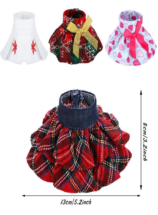 Skylety 4 Pieces Santa Clothing Christmas Doll Skirts for Doll Christmas Holiday Decorations (Not Include Doll) - Image 4