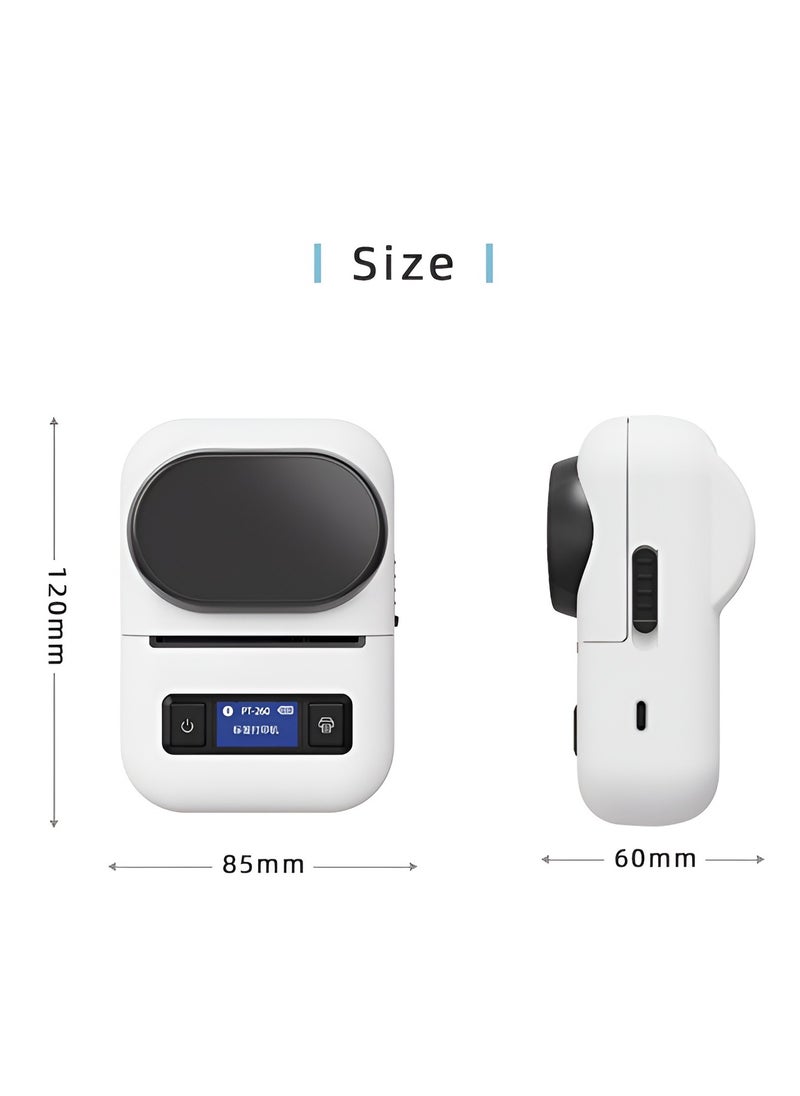 BORTONY - Mini Barcode Printer Bluetooth Wireless Thermal Label Maker 3 Inch Label Maker High-Speed Printing Multiple Connections Easy Carrying Compatible with PC Android and iOS - Image 1