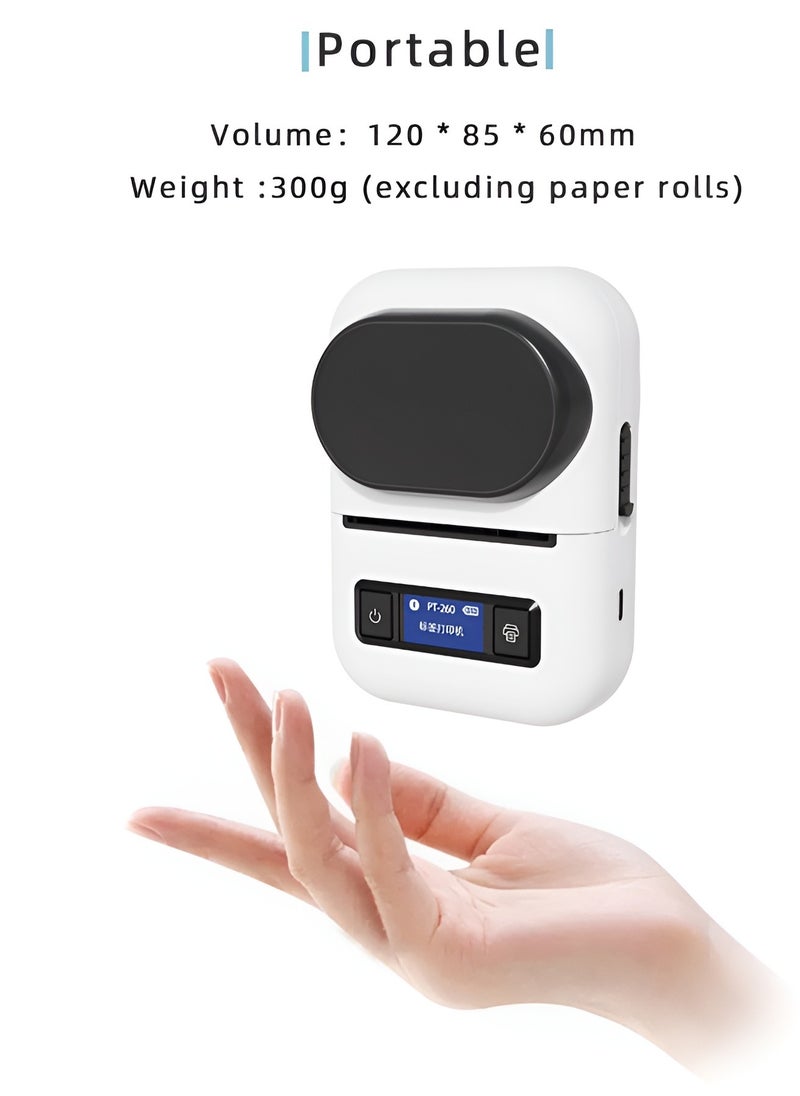 BORTONY - Mini Barcode Printer Bluetooth Wireless Thermal Label Maker 3 Inch Label Maker High-Speed Printing Multiple Connections Easy Carrying Compatible with PC Android and iOS - Image 1