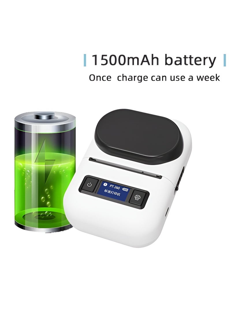 BORTONY - Mini Barcode Printer Bluetooth Wireless Thermal Label Maker 3 Inch Label Maker High-Speed Printing Multiple Connections Easy Carrying Compatible with PC Android and iOS - Image 1