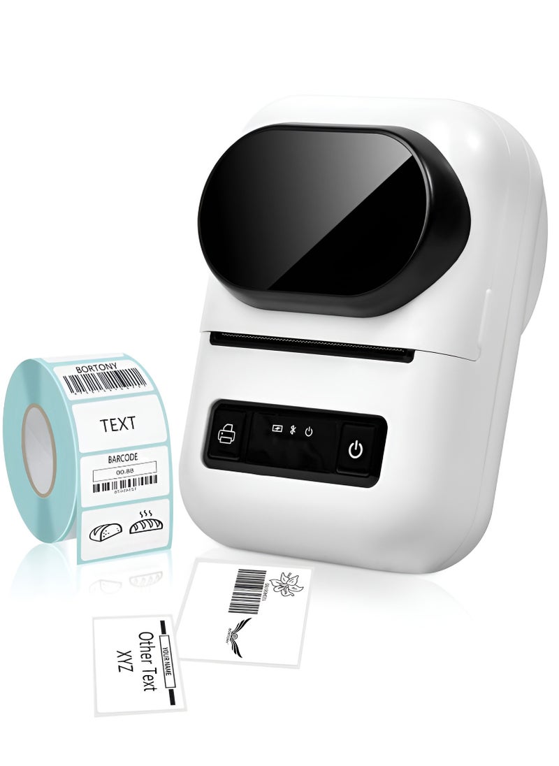 BORTONY - Mini Barcode Printer Bluetooth Wireless Thermal Label Maker 3 Inch Label Maker High-Speed Printing Multiple Connections Easy Carrying Compatible with PC Android and iOS - Image 1