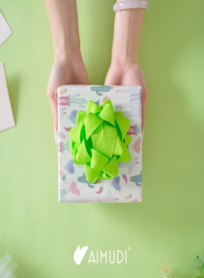 AIMUDI Lime Green Bows for Gift Wrapping 4.5'' Grosgrain Gift Bows Self Adhesive Bows for Presents Baskets Birthday Party Holiday Baby Shower Wedding Decorations - 6 Counts - Image 5