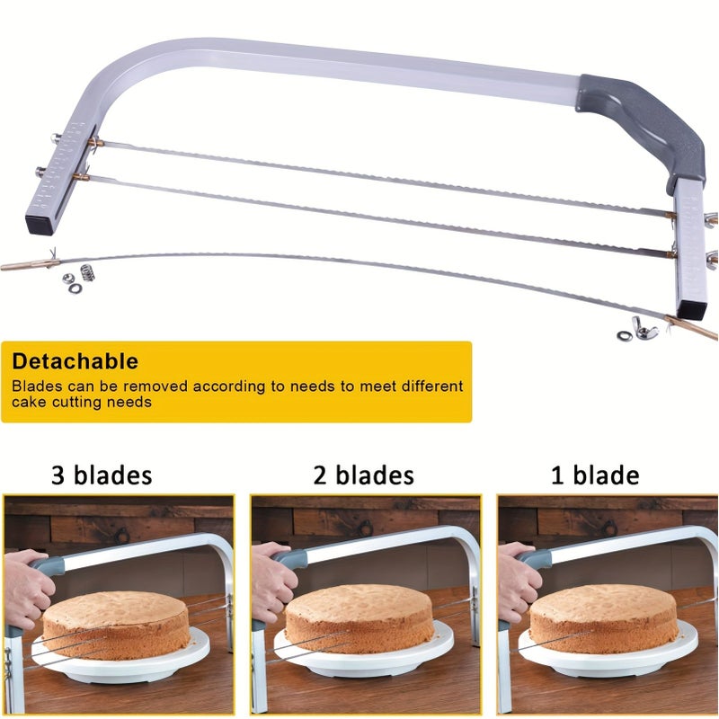Adjustable Cake Cutter And Leveler With 3 Stainless Steel Wire For 20 Inch Cakes Baking Layer Tool - Image 4