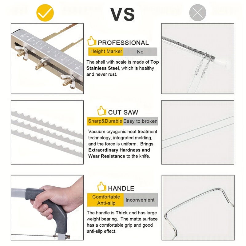Adjustable Cake Cutter And Leveler With 3 Stainless Steel Wire For 20 Inch Cakes Baking Layer Tool - Image 5