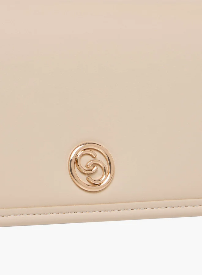 Celeste Solid Crossbody Bag with Detachable Strap and Flap Closure