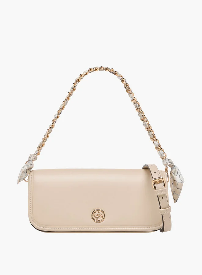 سيليست Solid Crossbody Bag with Detachable Strap and Flap Closure