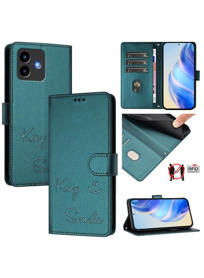 Zaboon Case For Cubot Note 40 Smile Embossing RFID Leather Phone Case - Image 1