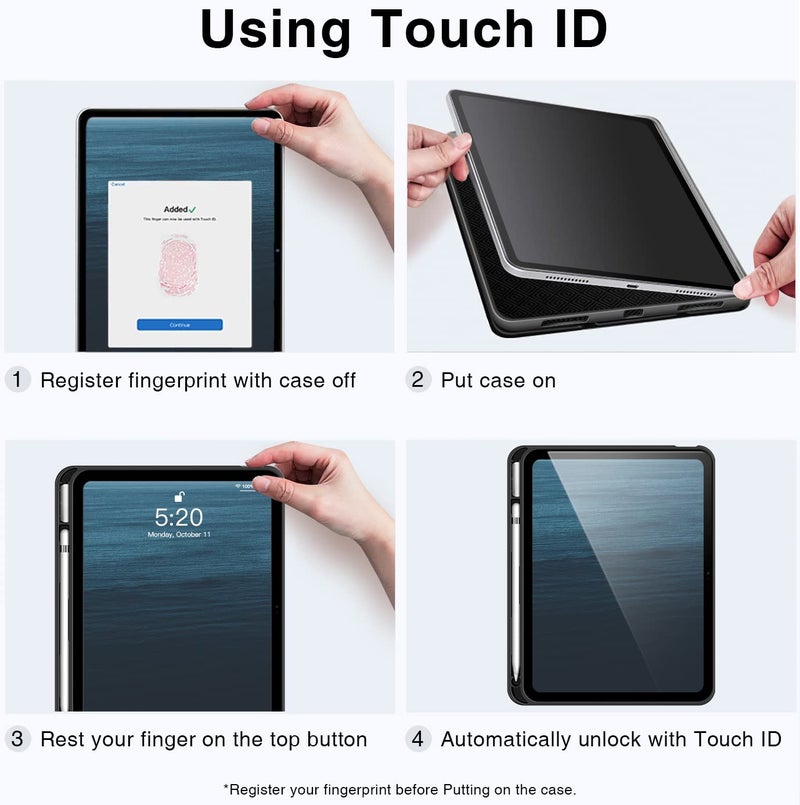 Antbox Case for iPad (A16) 11th Generation 11'' 2025/iPad 10th Generation 10.9'' 2022 with Built-in Pencil Holder Auto Sleep/Wake Function PU Leather Smart Cover (Blue) - Image 3