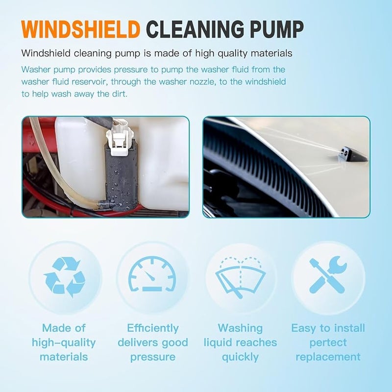 Windshield Washer Pump 12V Replacement for Ford Five Hundred 2005 2007 with Rubber Grommet - Image 5