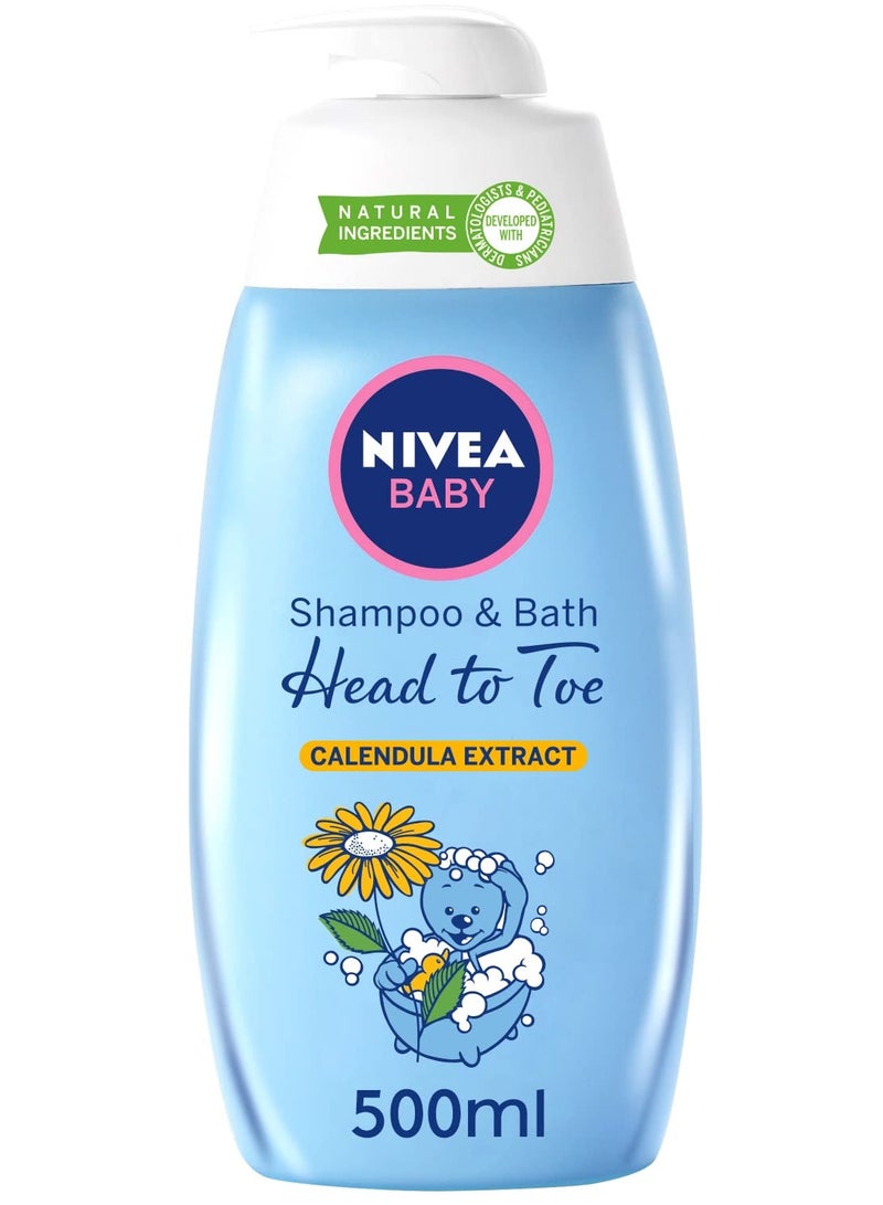 Nivea Baby Bath Shampoo Head to Toe Calendula Extract 500ml - Image 1
