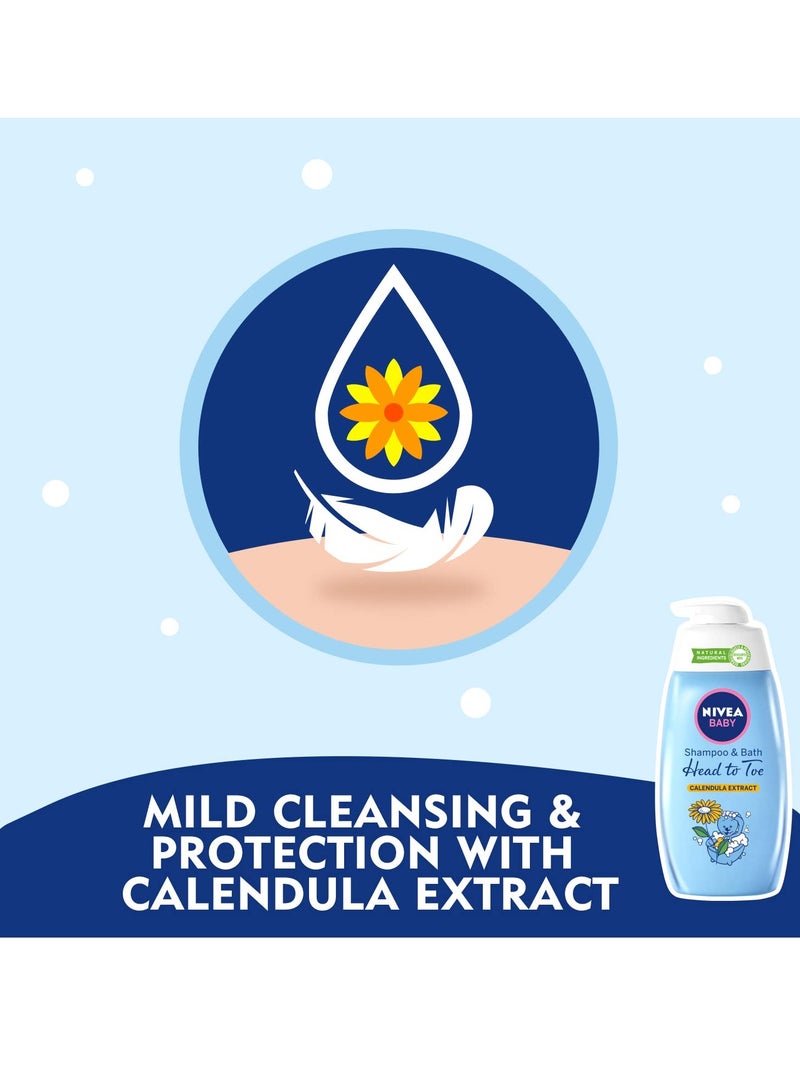 Nivea Baby Bath Shampoo Head to Toe Calendula Extract 500ml - Image 4