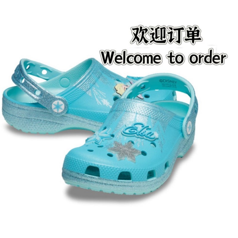Cross Children'S Hole Shoes Aisha Princess Frozen Girls Beach Shoes Non-Slip Breathable Croc Slippers - Image 2
