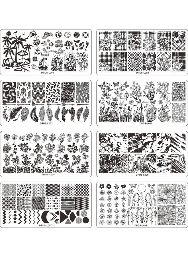 VNC 21 Pcs Nail Stamp Plates Set 16 Plate 2Stamper And 2 Scraper 1Storage Bag Nails Art Stamping Plate Scraper Stamper Set Leaves Flowers Animal Nail Plate Template Image Plate Set - Image 4