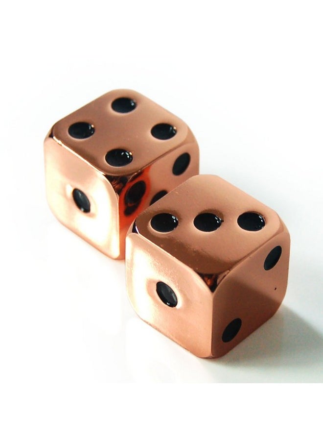 2Pcs D6 16mm Metal Alloy Custom & Unique Dice - Highly Polished Premium Edition (Corral Red Body/Black pips)