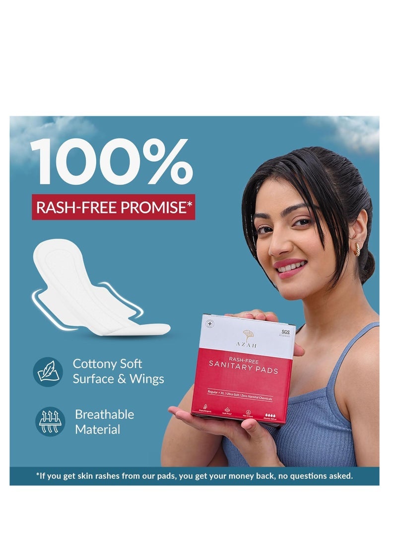 AZAH Sanitary Pads for Women XL [Pack of 40] 100% Rash-Free sanitary napkins | 3x More Absorption, Cottony Soft and Dry Top Cover for heavy Flow | Toxin Free, Locks Odour, Leak-Proof - Image 2